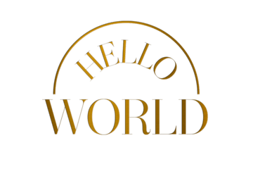 Hello! World gold logo