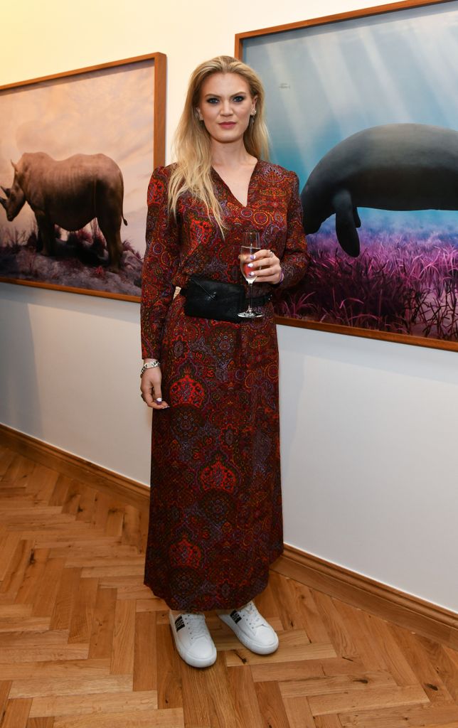 Ella Loudon attends Eremozoic by Jim Naughten at Grove Square Galleries in support of Fauna & Flora International on October 19, 2021 in London, England.