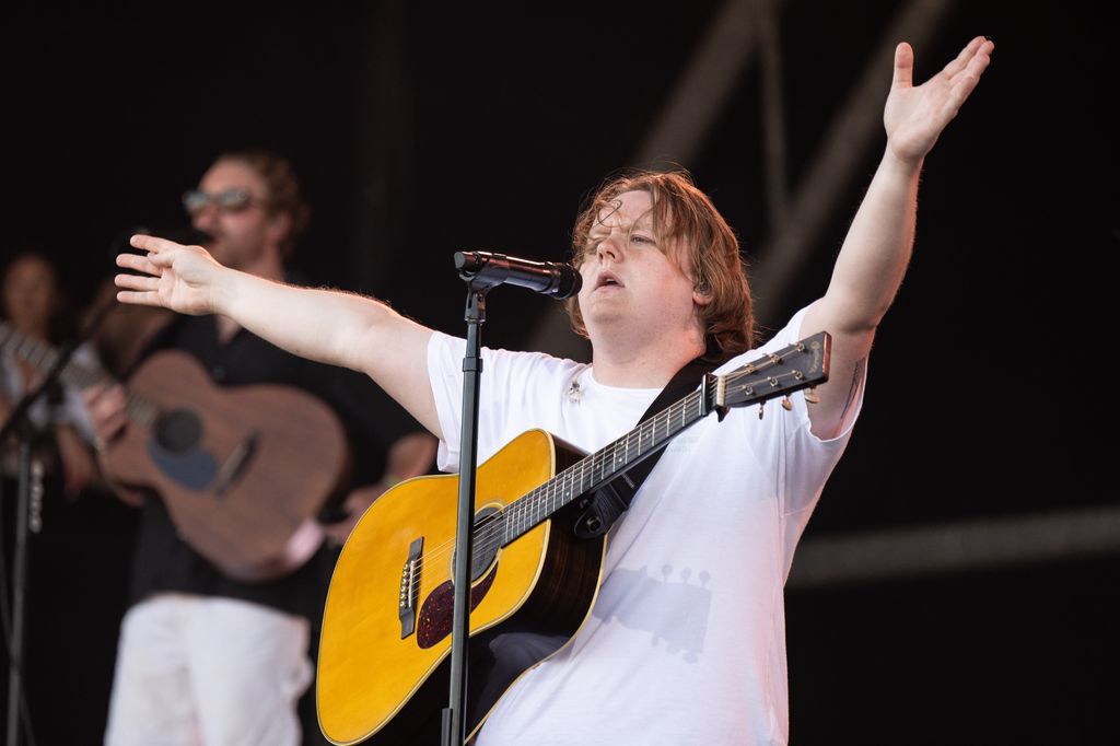 Lewis Capaldi performs on The Pyramid Stage at Day 4 of Glastonbury Festival 2023 