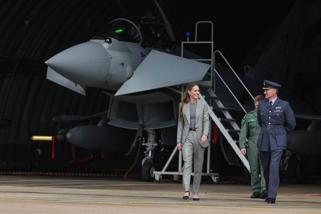 Kate Middleton speaking with officers 