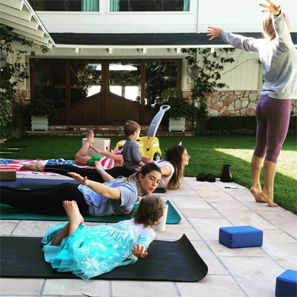 drew barrymore yoga 