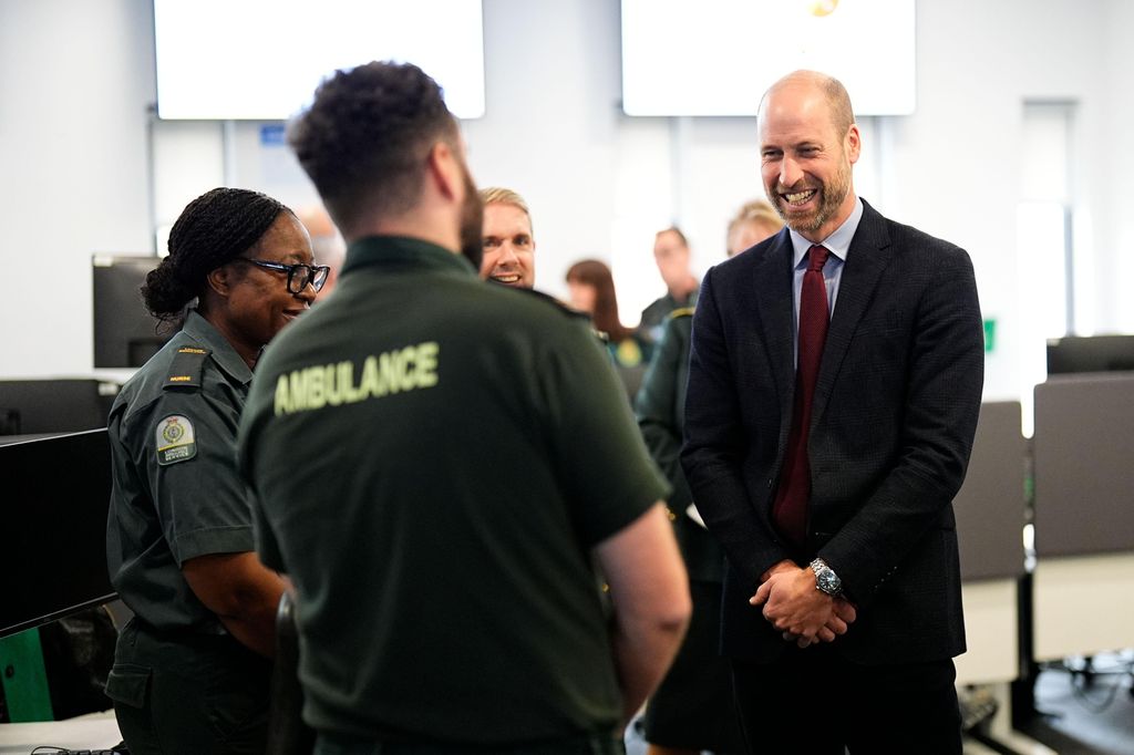 The Prince of Wales meets call handlers and dispatchers in the Emergency Operations Control room where 999 calls are managed 24/7