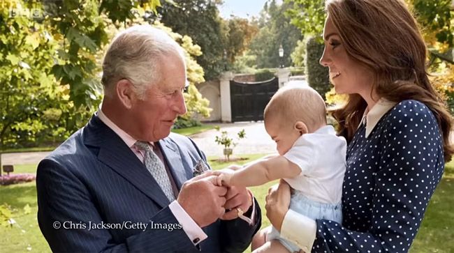King Charles with Kate Middleton and Prince Louis