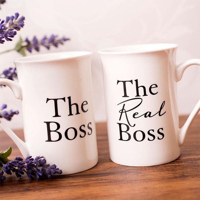 The boss mugs
