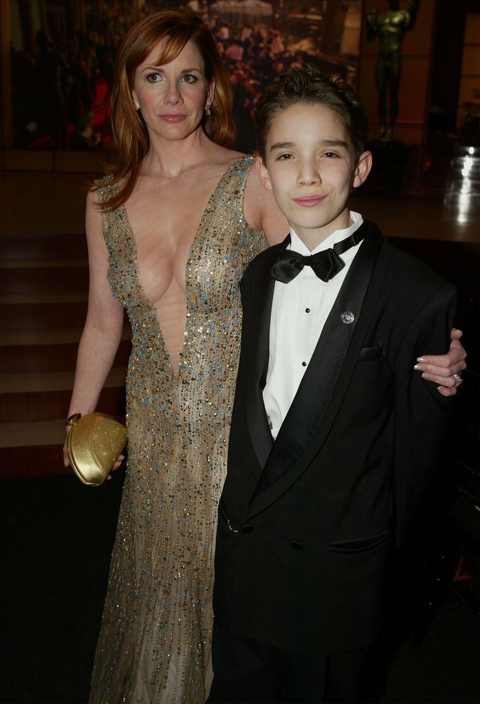 Melissa Gilbert and son Dakota pose during the 9th Annual Screen Actors Guild Awards at the Shrine Auditorium on March 9, 2003 in Los Angeles, California