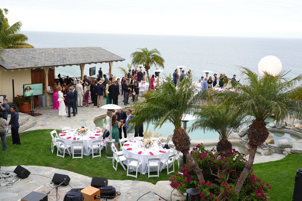 Overhead shot of the 2025 Open Heart Gala in Jane Seymour's garden