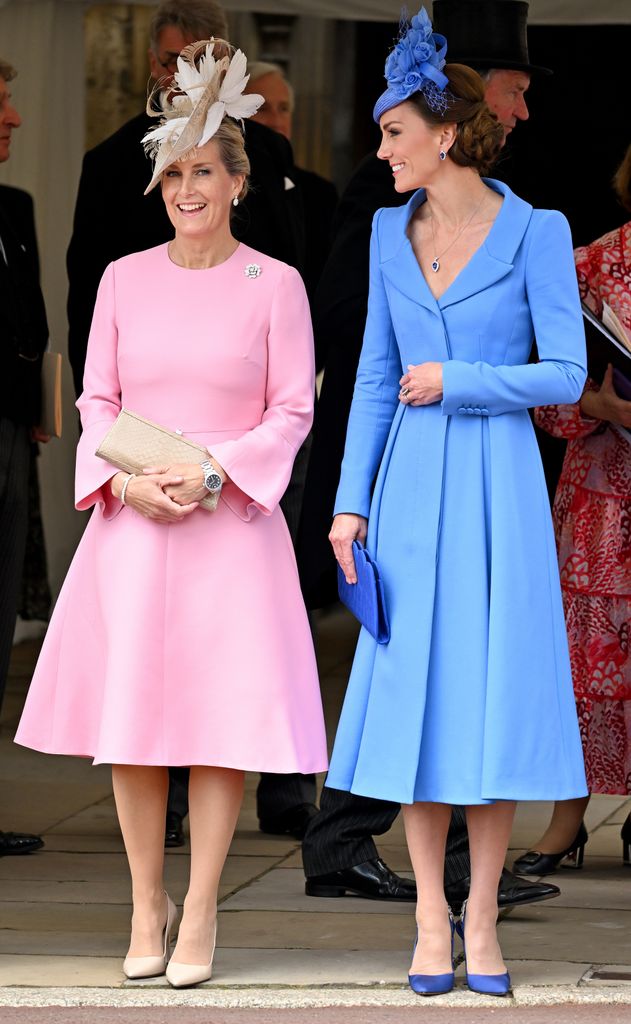 Sophie in pink next to Princess Kate