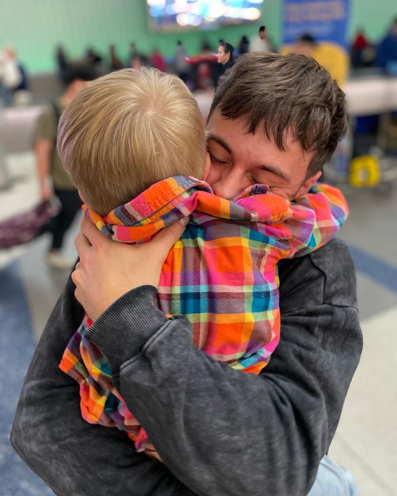 Tom Daley reunited with his son Robbie