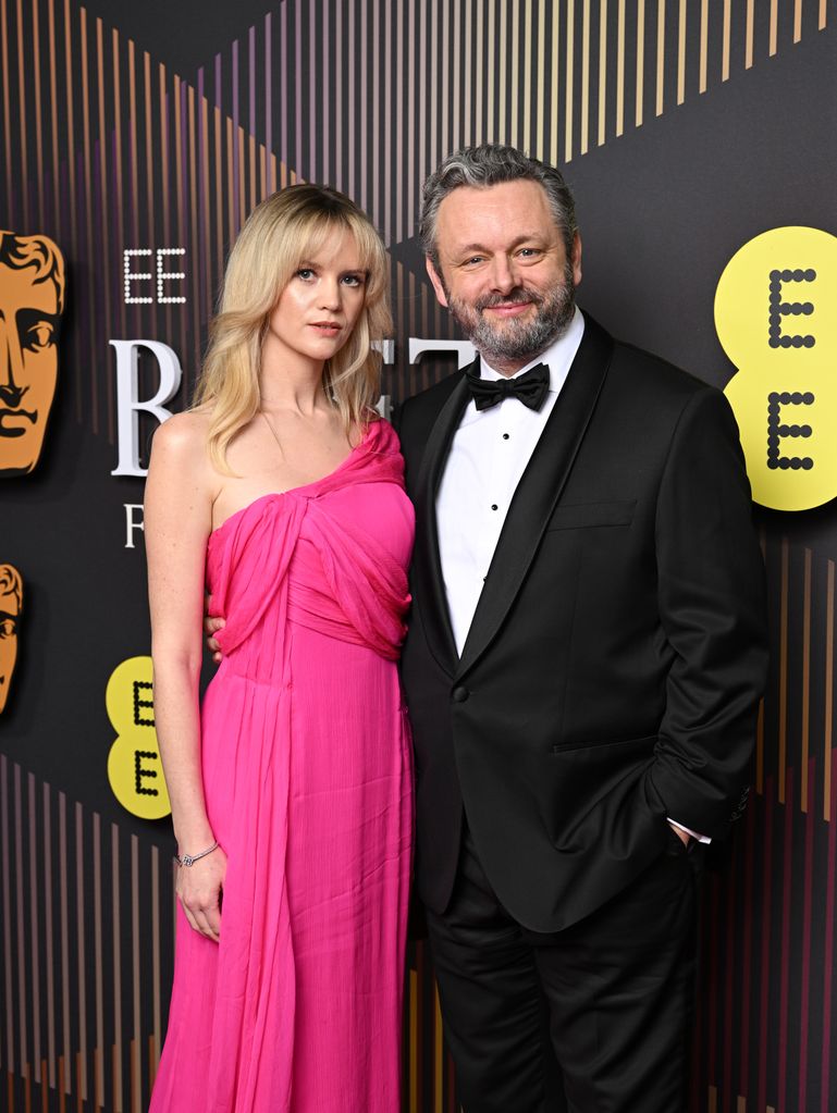 Anna Lundberg and Michael Sheen attend the EE BAFTA Film Awards 2024 at The Royal Festival Hall on February 18, 2024 in London, England