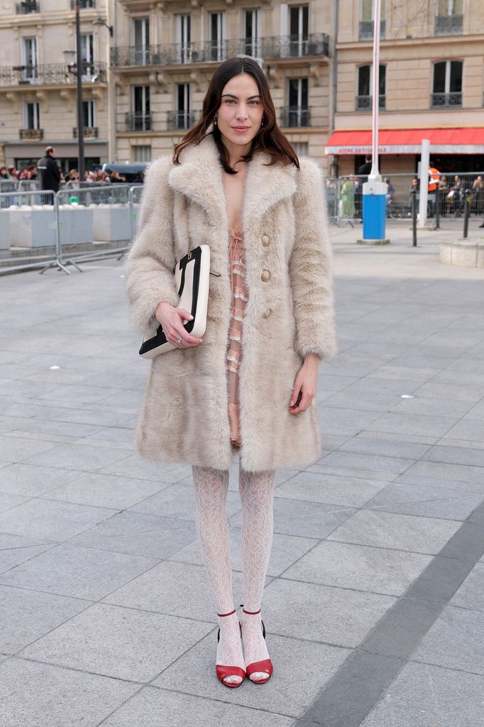 Alexa Chung attends Valentino "Le meta-theatre des intimites" show as part of Paris Fashion Week on March 09, 2025 in Paris, France. (Photo by Jacopo M. Raule/Getty Images for Valentino)