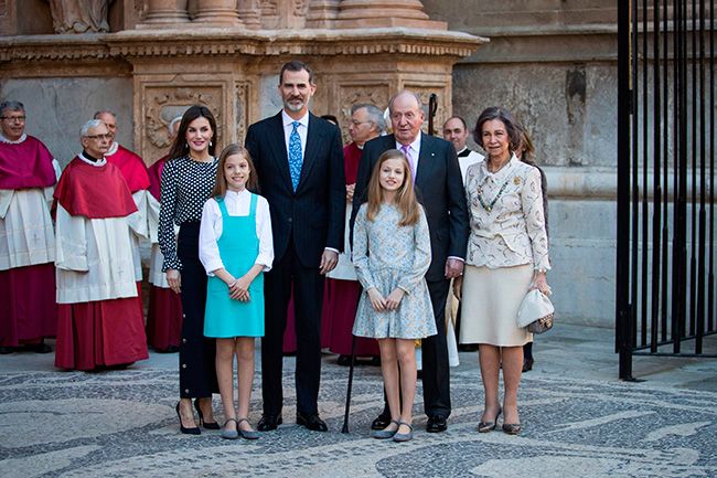 Queen Letizia and Queen Sofia after Easter mass