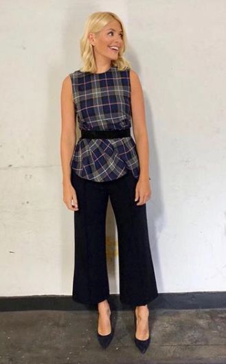 holly willoughby checked top zara