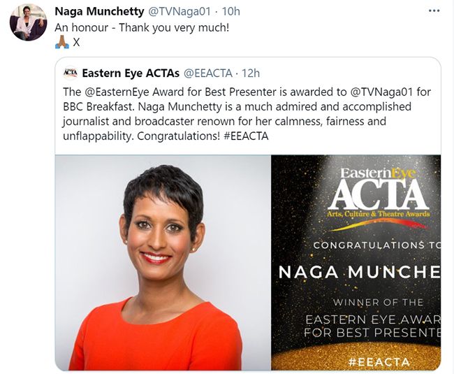 naga munchetty award
