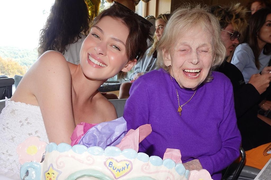 Nicola Peltz laughing alongside grandmother Bunny