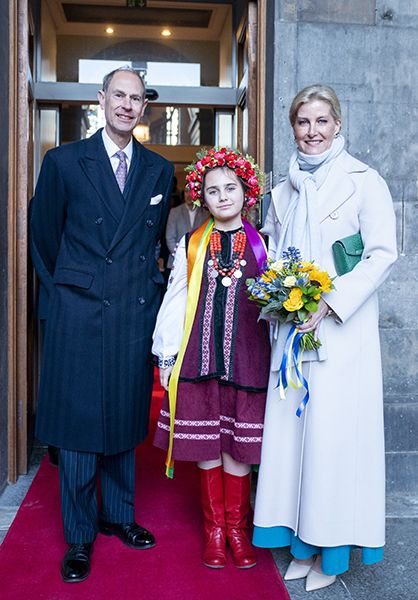 Prince Edward and Sophie Wessex with Ukrainian refugee