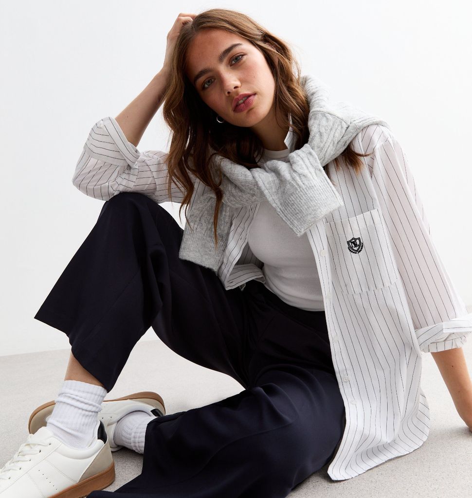 New Look White Striped Cotton Poplin Shirt