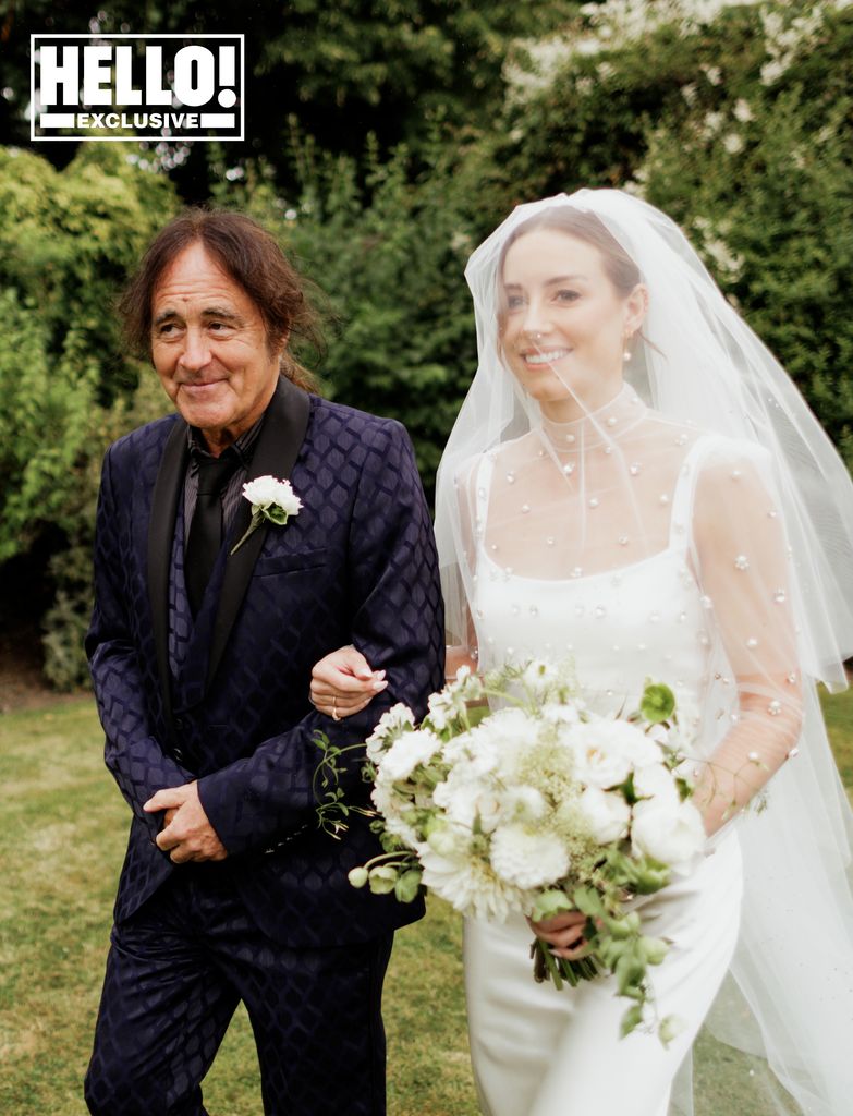 Faye Harris walks down the aisle with dad Steve Harris