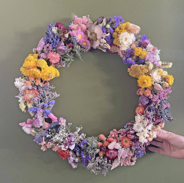 noths natural dried flower spring wreath