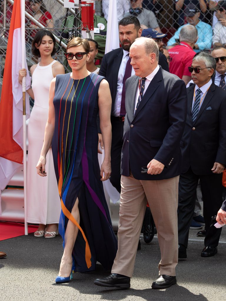 Princess Charlene of Monaco and Prince Albert II of Monaco attend the F1 Grand Prix of Monaco at Circuit de Monaco 