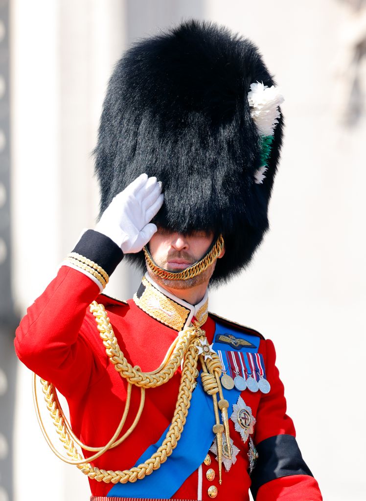 Prince William wearing a black armband at Trooping the Colour