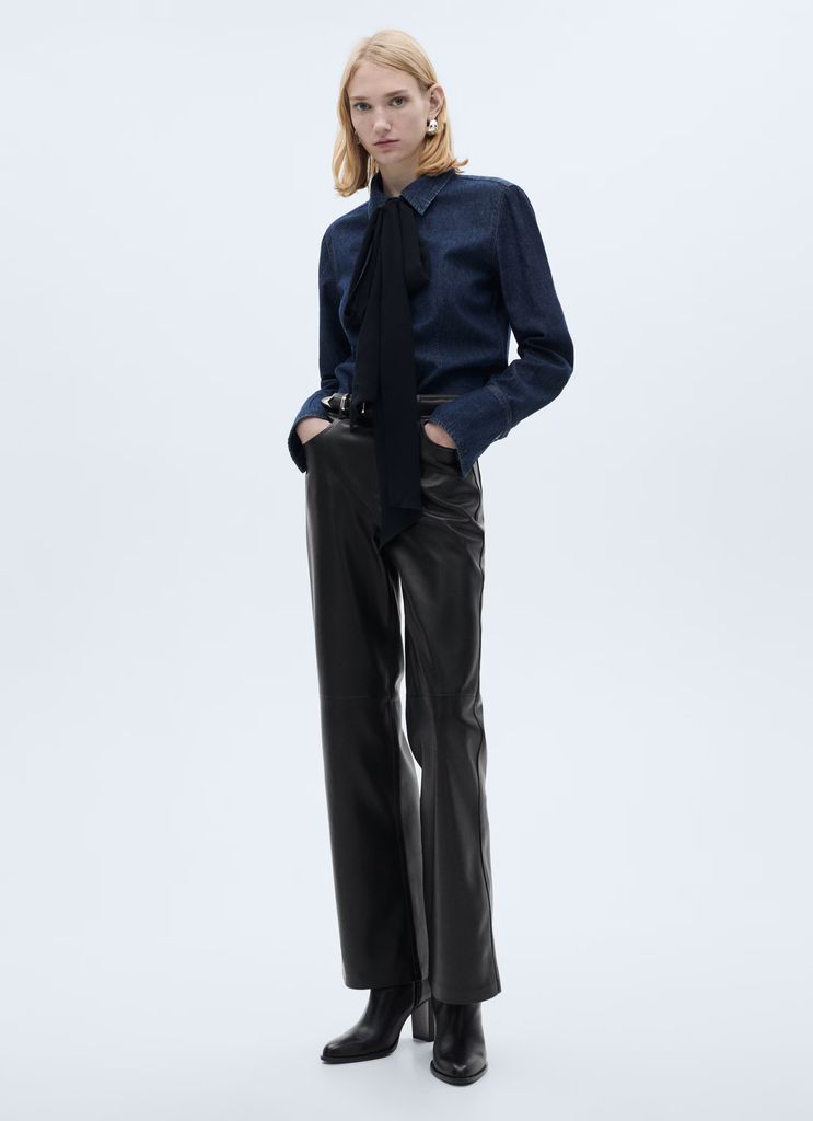 Mango leather trousers