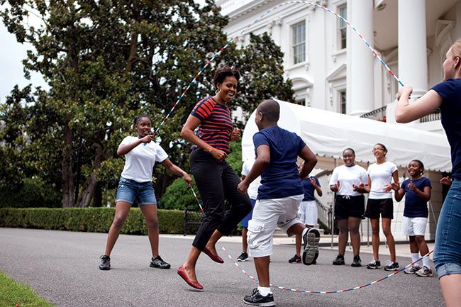 Michelle Obama white house skipping