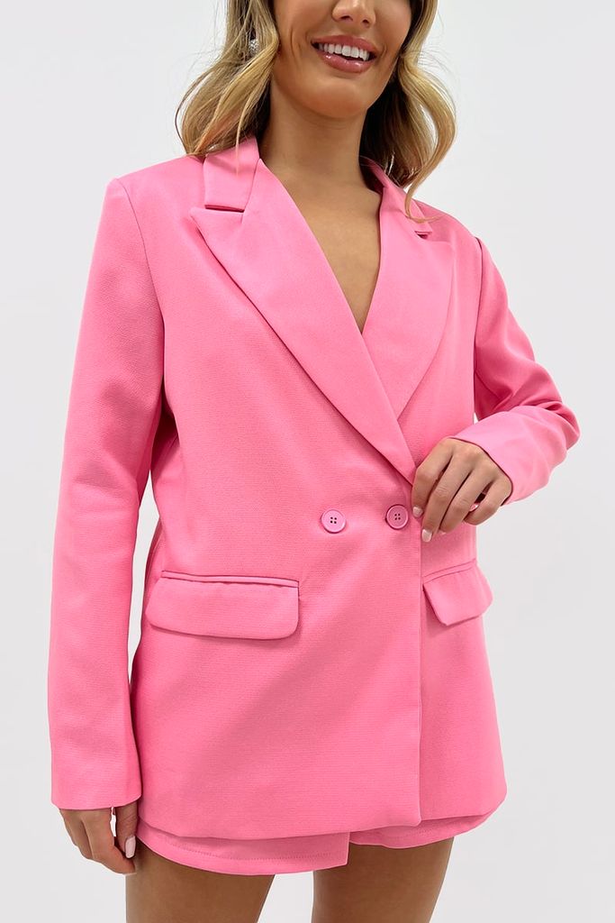 In The Style - Georgia Louise Pink Double breasted suit