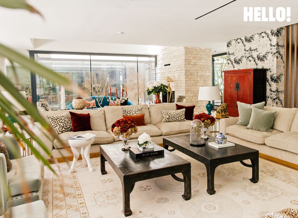 One of the living rooms inside their three-storey, contemporary-style house