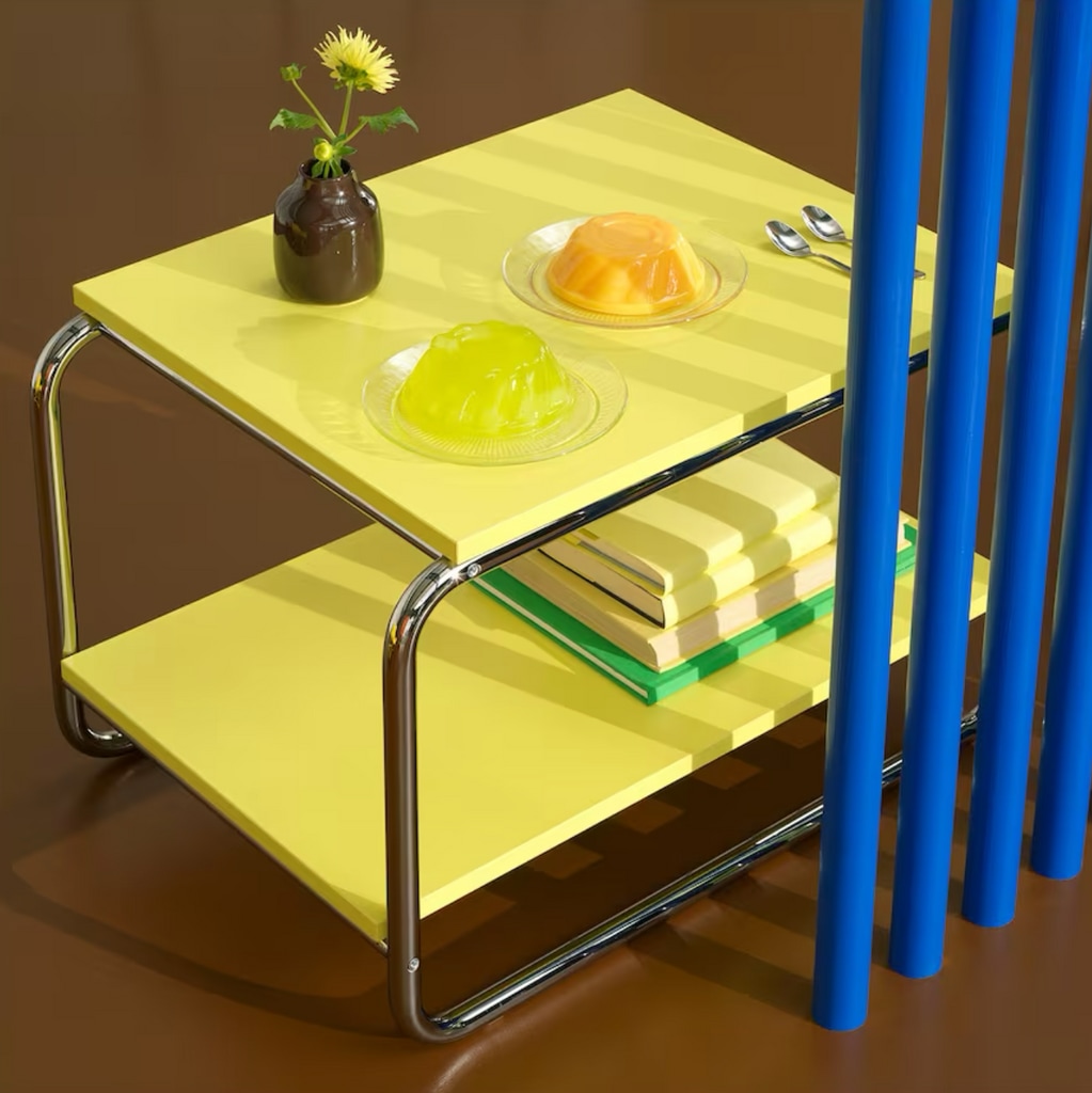 BAGGBODA - Side table, light yellow