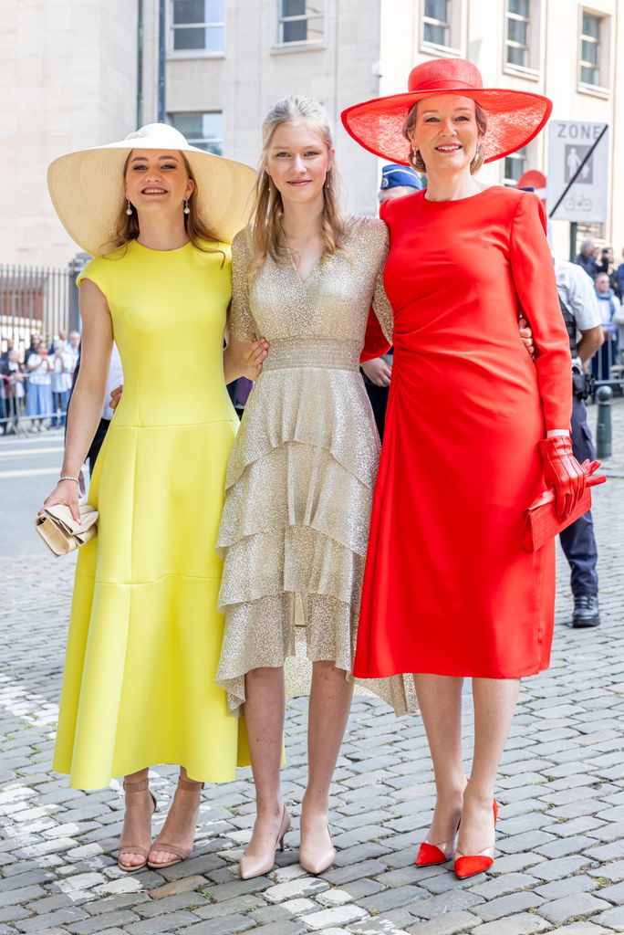 Princess Elisabeth of Belgium, Princess Eleonore of Belgium and Queen Mathilde of Belgium on National Day 2023