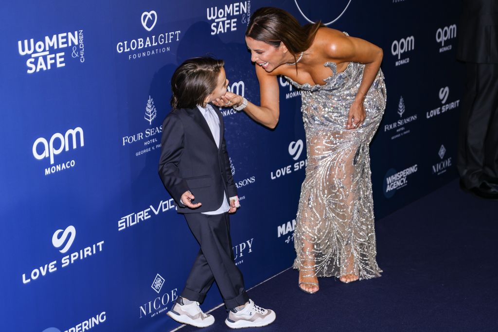 eva longoria and son santiago global gift gala paris 2024