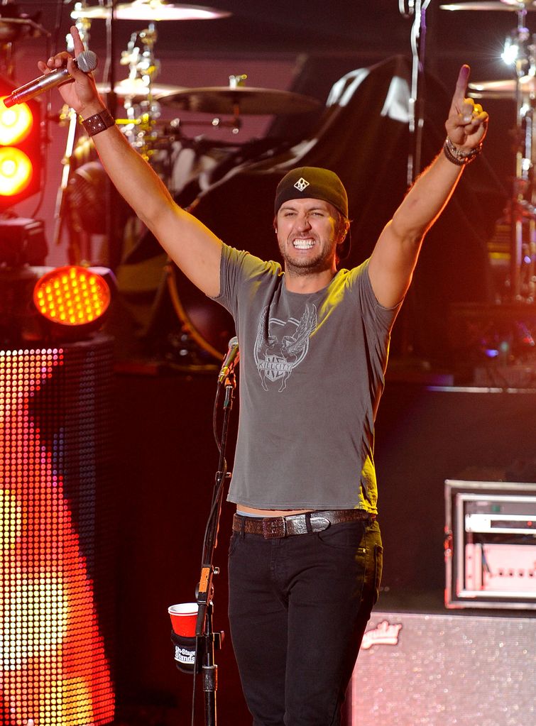 Luke Bryan performs during the 2012 Jason Aldean tour sponsored by State Farm at Shoreline Amphitheatre on September 28, 2012 in Mountain View, California