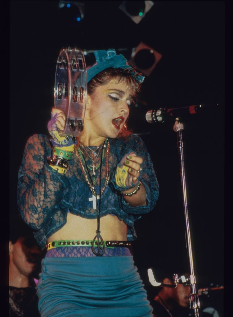 Madonna performs in a 1985 concert.