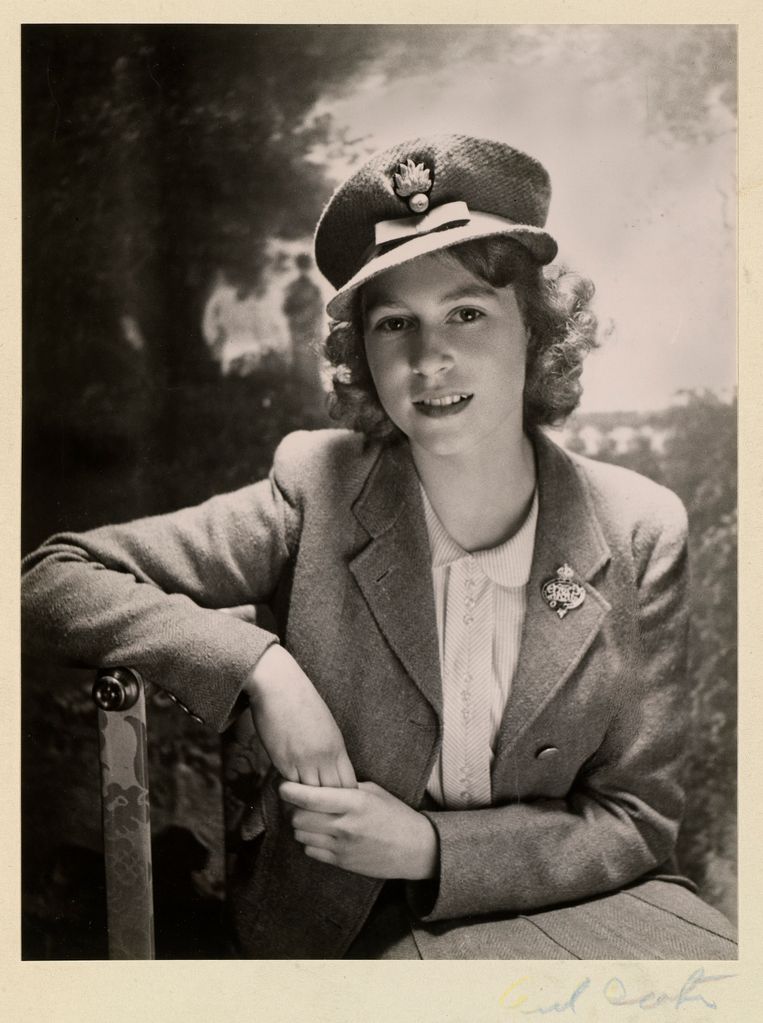 Cecil Beaton captures Princess Elizabeth in 1942, with the 16-year-old royal wearing a diamond brooch in the form of the regimental badge of the Grenadier Guards and her cap badge to mark her appointment as its Colonel that year