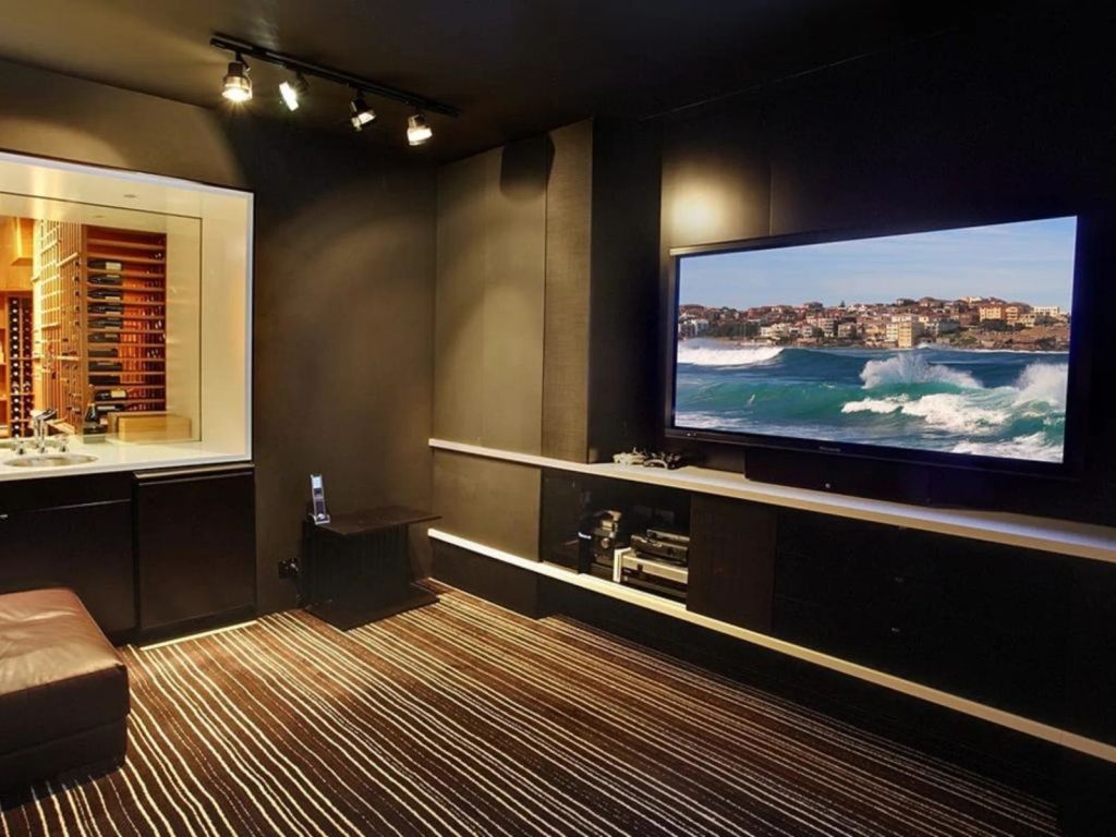 The house has its own luxe media room