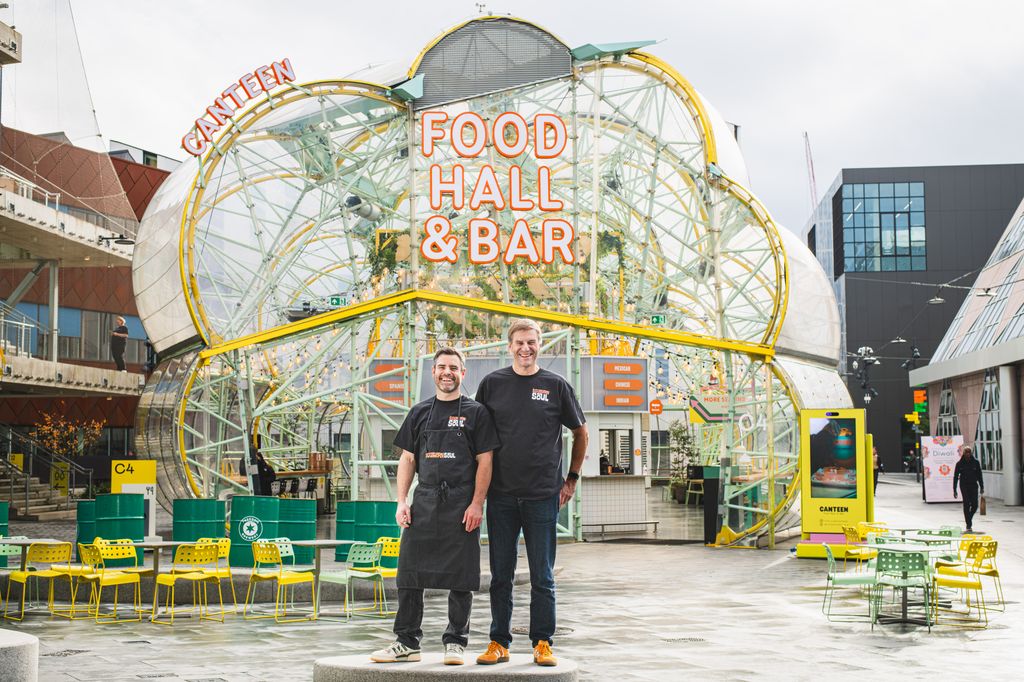 Representatives of Southern Soul, standing outside the Canteen Food Hall & Bar