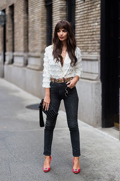 Emily Ratajkowski Ruffled Blouse