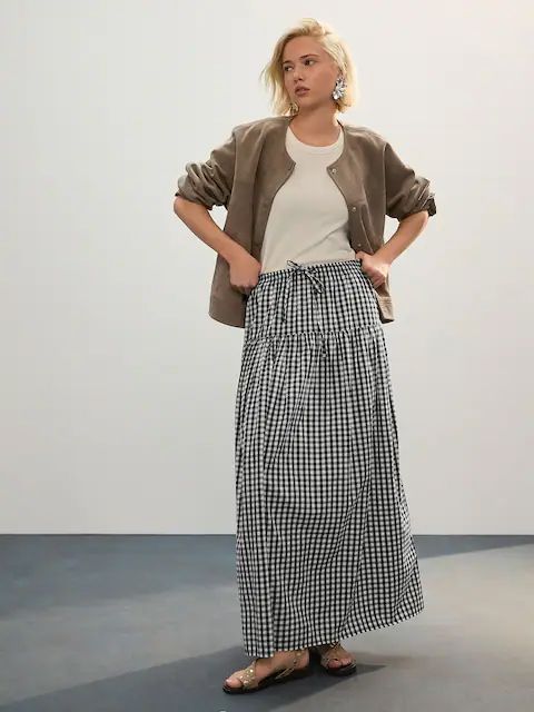 Next Gingham Maxi Skirt