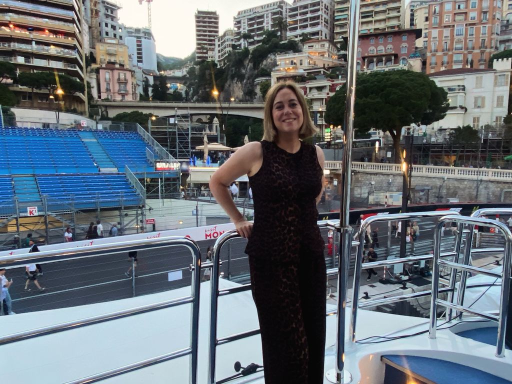 Writer Miranda enjoys the view of Monaco from a super yacht