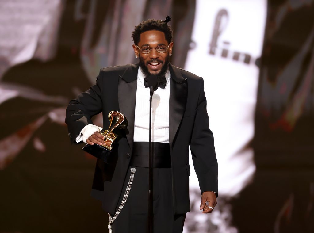 Kendrick Lamar accepts the Best Rap Album award for âGNXâ onstage during the 68th GRAMMY Awards at Crypto.com Arena on February 01, 2026 in Los Angeles, California. 