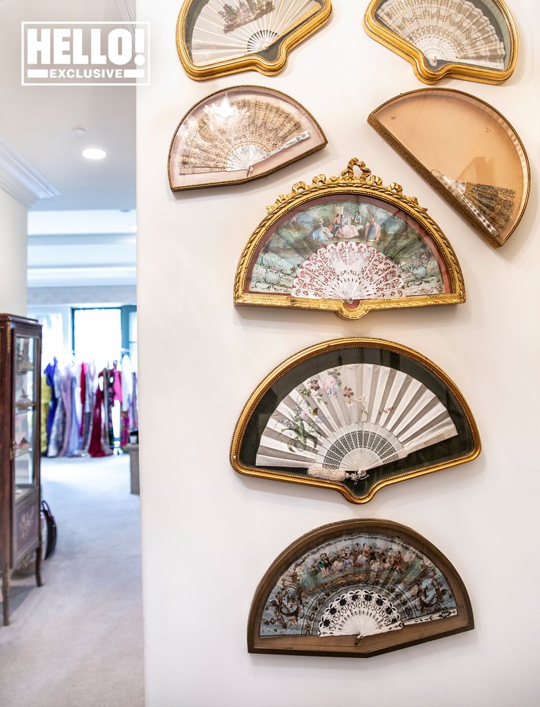 Nancy Davis' vintage fan collection at Beverly Hills home in Mulholland Estates