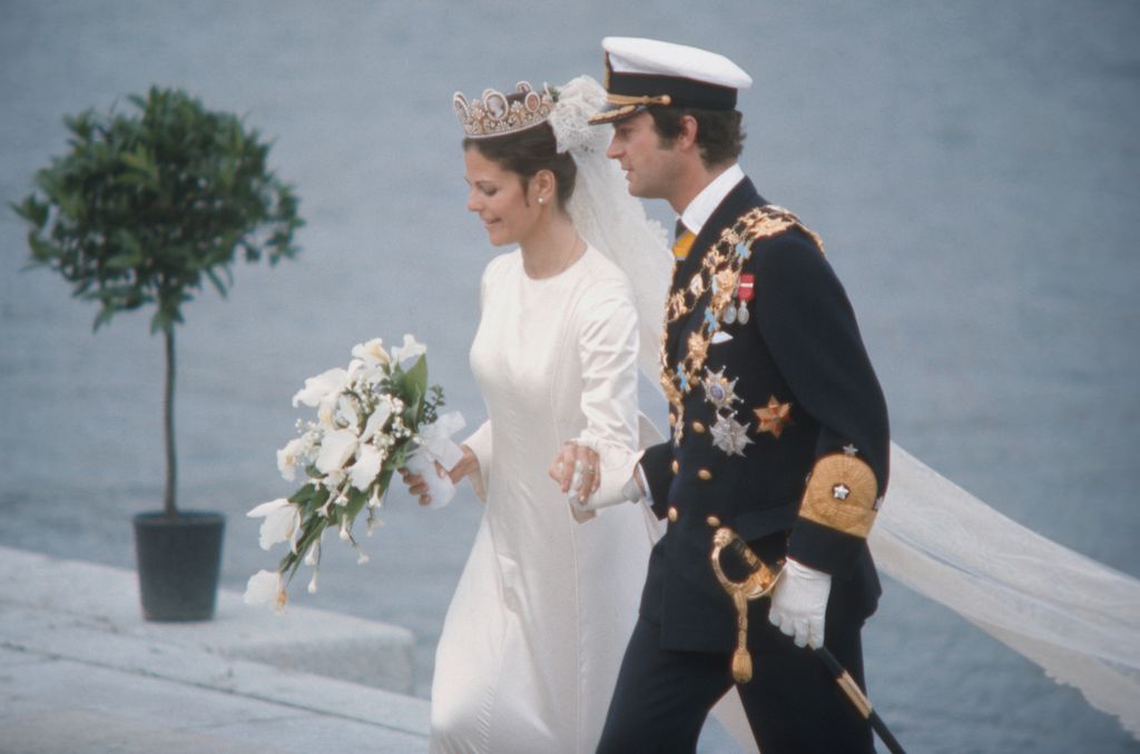 King Carl Gustaf and Silvia Sommerlath at their wedding