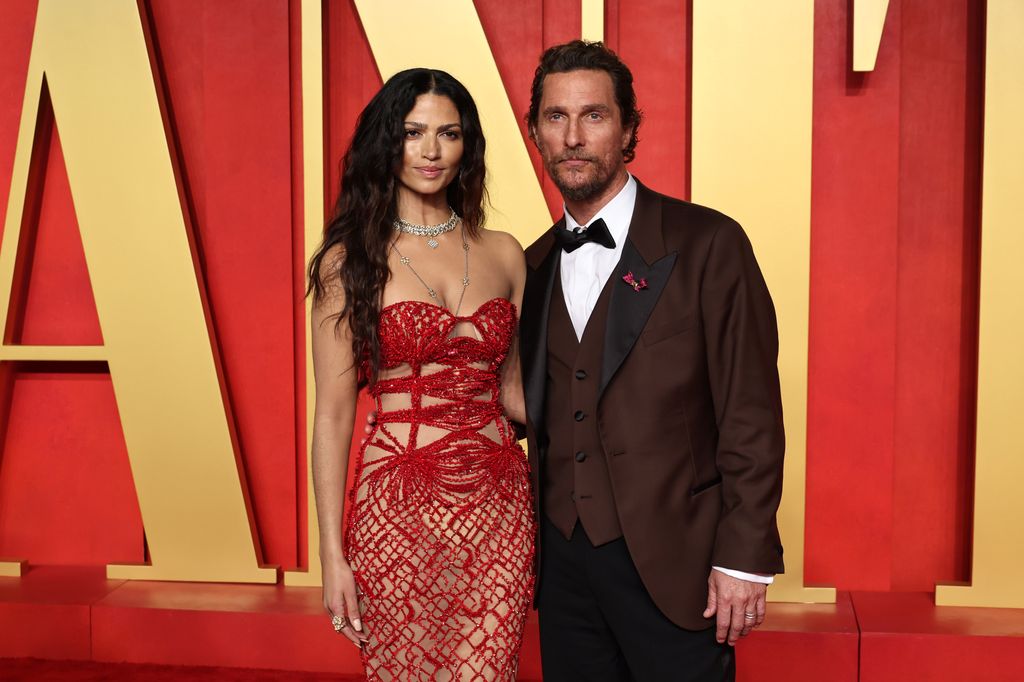 Camila Alves and Matthew McConaughey attend the 2024 Vanity Fair Oscar Party Hosted By Radhika Jones at Wallis Annenberg Center for the Performing Arts on March 10, 2024 in Beverly Hills, California.