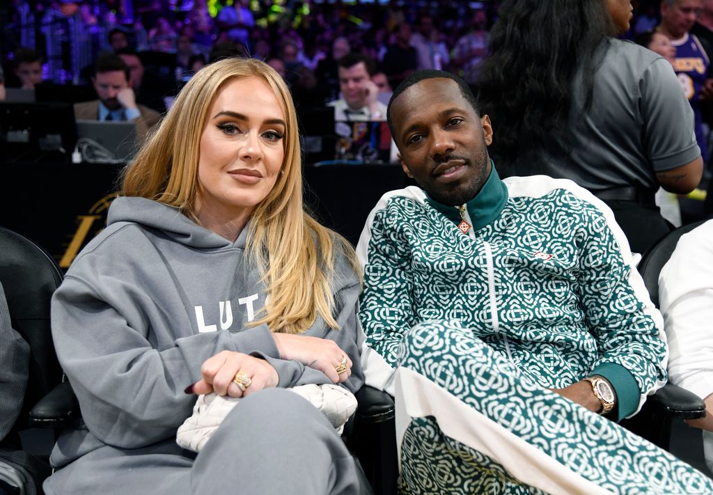 adele and rich paul watching basketball 