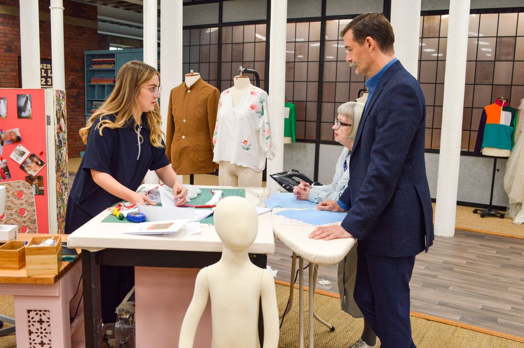 Ailsa, Esme Young, Patrick Grant on The Great British Sewing Bee