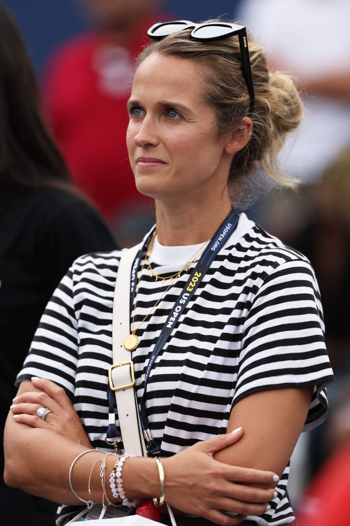 Kim Murray, wife of Andy Murray, looks on after his win against Corentin Moutet of France