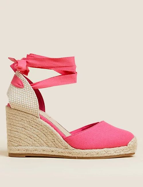 marks and spencer pink wedges