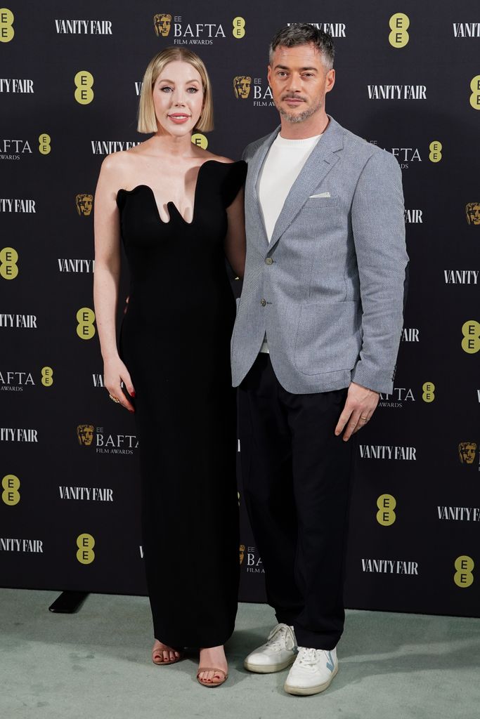 Katherine Ryan and partner attend the Vanity Fair EE Rising Star Party for the BAFTA Film Awards at the Four Seasons Hotel London at Park Lane. Picture date: Wednesday January 31, 2024.