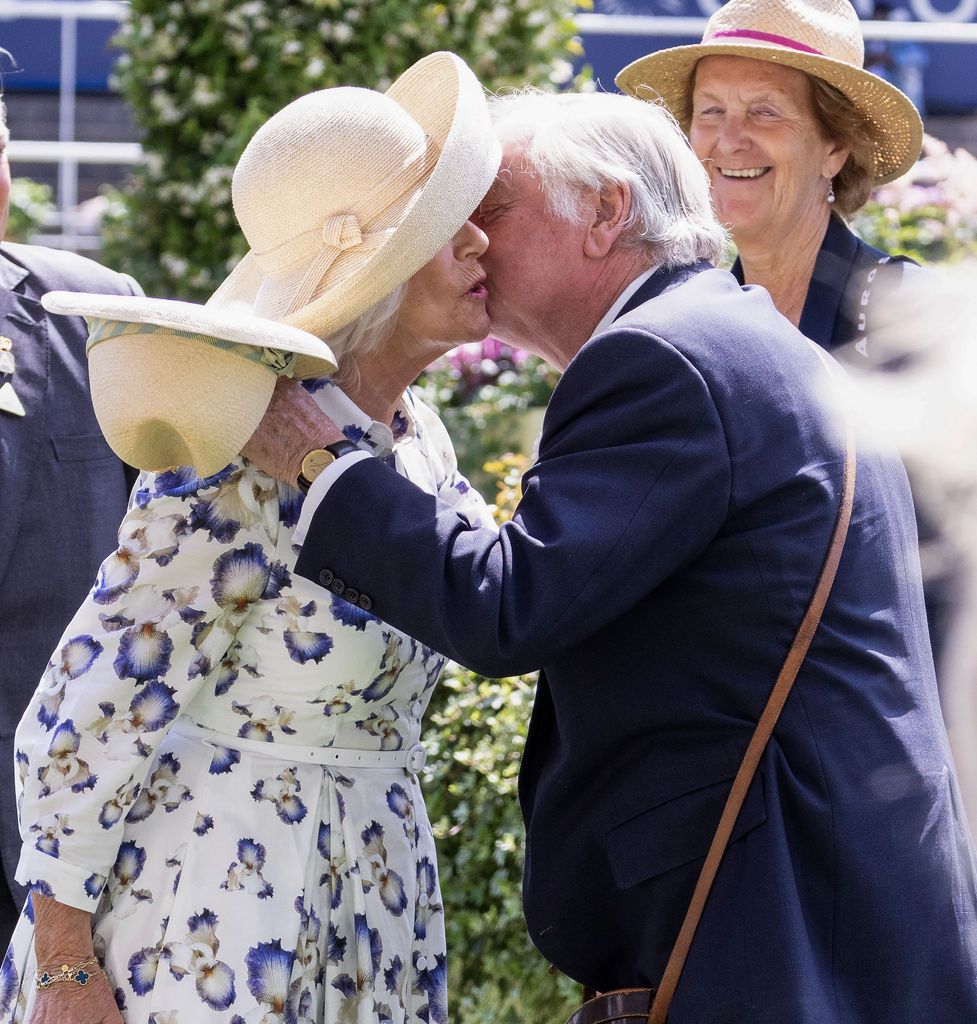 Andrew greeted the Queen with a kiss on the cheek at Ascot on Saturday