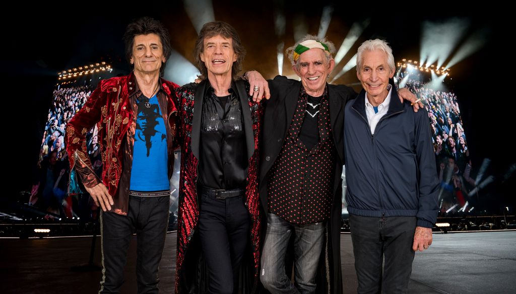 Ronnie Wood, Mick Jagger, Keith Richards and Charlie Watts of the Rolling Stones in Croke Park, Dublin, Ireland on 17th May 2018